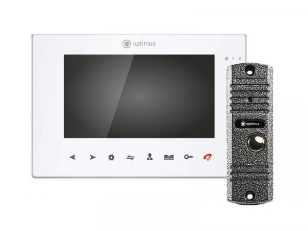 Комплект видеодомофона Optimus VMH-7.8 + DS-700L (Серебро) - картинка 1